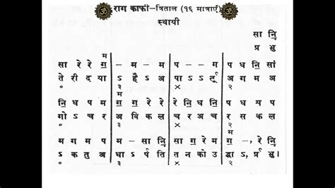 Raag Kafi Madhya Laya Khayal Taal Teen Taal Chotakhyal