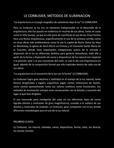 PDF Le Corbusier Metodos De Iluminacion DOKUMEN TIPS