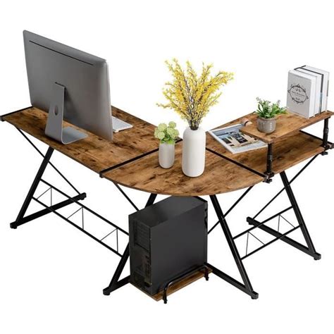 Giantex Bureau Informatique D Angle En Forme L Table D Ordinateur Avec