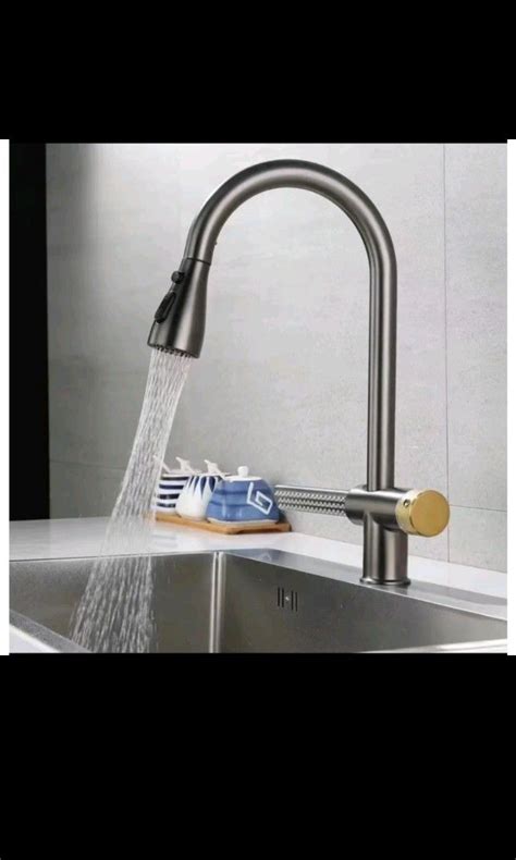 Kitchen Pullout Faucet Hot And Cold Sink Tap With Waterfall Feature Furniture Home Living