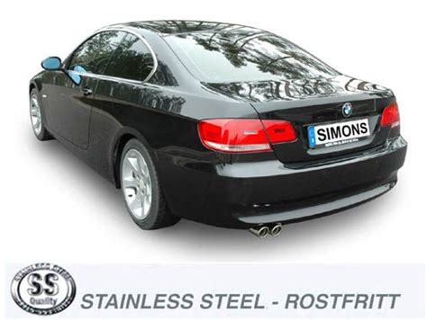 Simons Edelstahl Sport Auspuffanlage 2x80 mm rund für BMW E92 Coupe