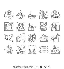 Aircraft Mechanic Icons Set Vector Aviation Stock Vector (Royalty Free ...