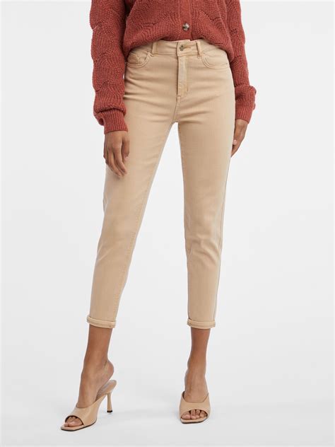 Beigefarbene Cropped Mom Fit Damenjeans Orsay Orsay De Der