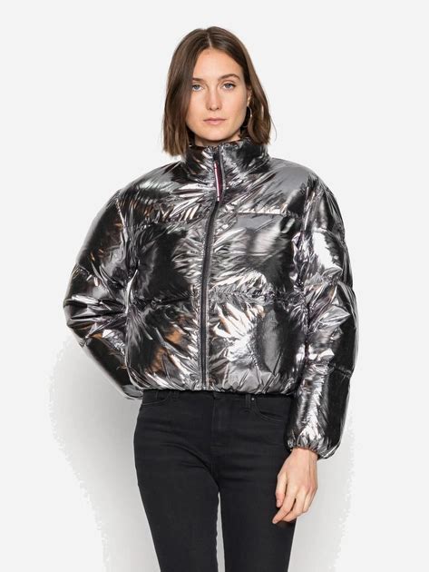 Куртка зимняя короткая женская Tommy Hilfiger 196682292 XL Серебристая ...