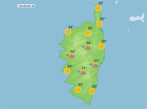 Météo pour ce vendredi 26 mai 2023 en Corse