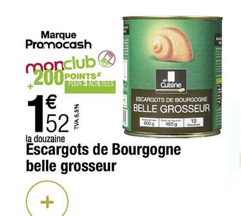 Promo Escargots De Bourgogne Belle Grosseur Chez Promocash ICatalogue Fr