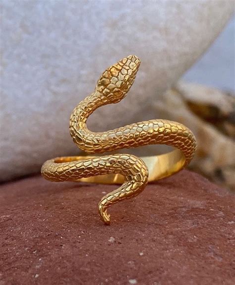 Gold Snake Ring Snake Ring Adjustable Snake Ring Spiral Ring Brass