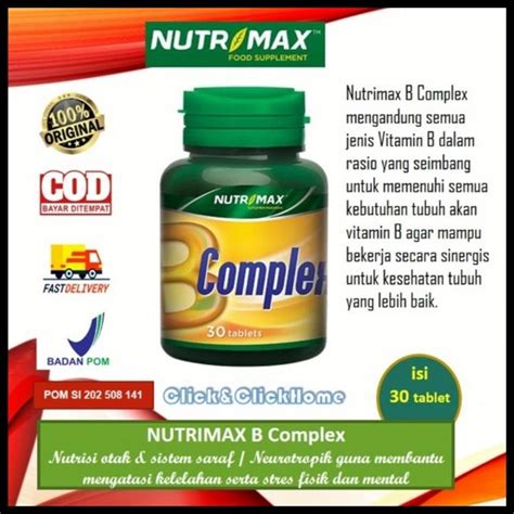 Jual Nutrimax B Complex 30 Tablet Vitamin Untuk Kesehatan Saraf