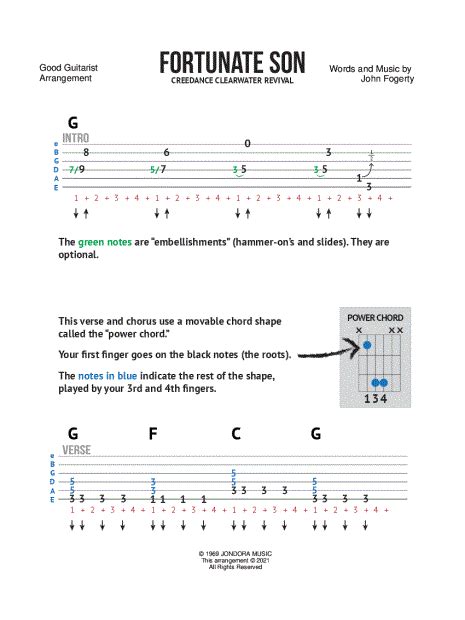 Fortunate Son Guitar Chords