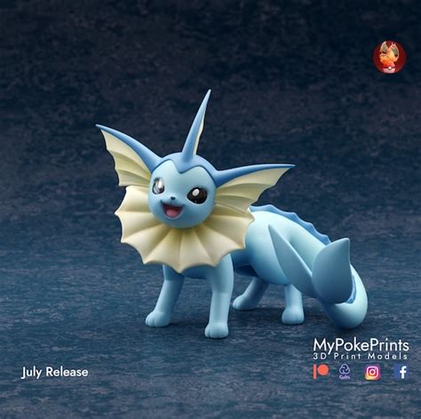 Vaporeon Figurine 3d Printed Etsy Ireland