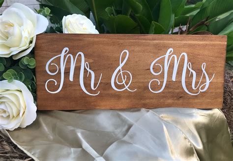 Mr And Mrs Signs Mr And Mrs Wedding Sign Mr And Mrs Wooden Etsy