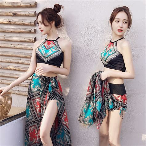 Pcs Korean Women Fashion Swimsuit Bikini Set Sunscreen Swimwear Summer Ts U Shopee Philippines