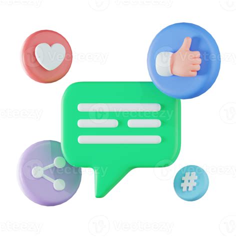 Social Media Communication D Illustration Png