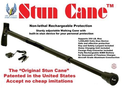 3 Stun Gun Canes And Walking Sticks For Self Defense Spy Goodies