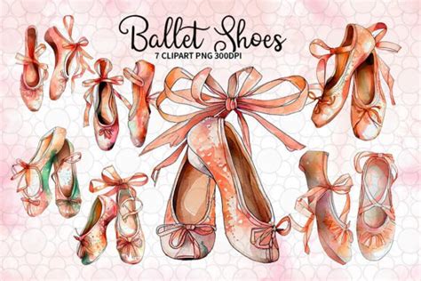 Ballet Shoes Watercolor Clipart Graphic By Lq Design Creative Fabrica