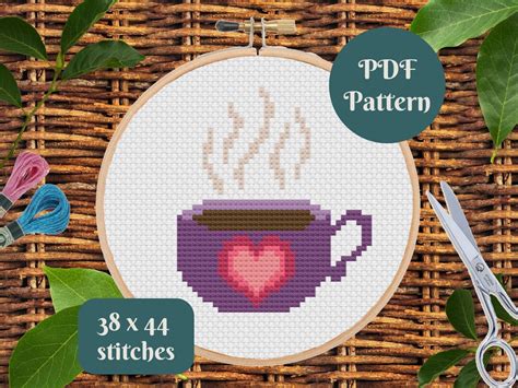 Coffee Mug Cross Stitch Pattern Instant Download Pdf Counted Cross Stitch Pdf Pattern