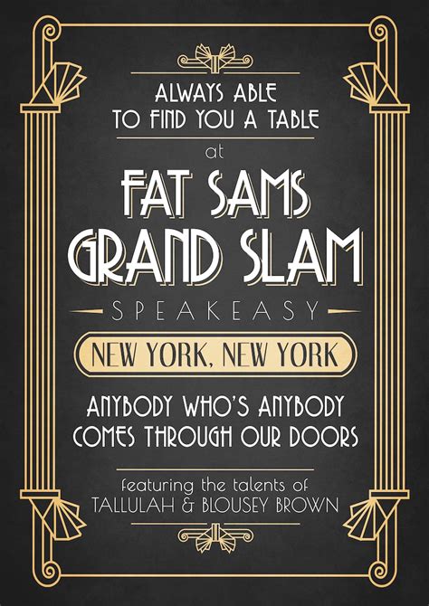 Bugsy Malone Fat Sam's Grand Slam Speakeasy Bar Sign Movie | Etsy Australia