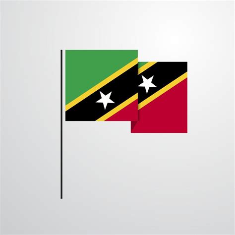 Saint Kitts And Nevis Waving Flag Design Vector Vector Art At