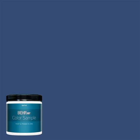 BEHR PREMIUM PLUS 8 Oz S H 580 Navy Blue Satin Enamel Interior Paint