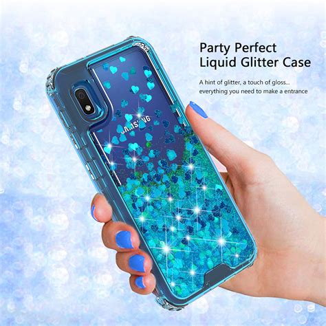 Samsung Galaxy A10e Case Hard Clear Glitter Sparkle Flowing Liquid Hea Spy Phone Cases And