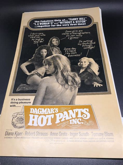 Vintage Dagmar S Hot Pants Inc Movie Pressbook Diana Kjaer Anne Grete Robert Strauss 1971 Etsy