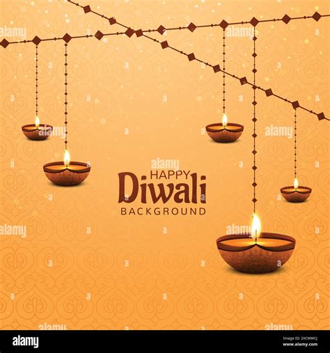 Happy diwali decorative hanging diya background Stock Vector Image ...