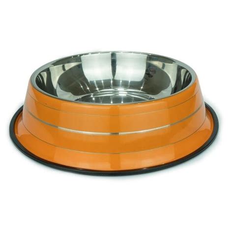 Comedouro De Inox Colorido Extra Grande Xxl Laranja Madeiramadeira