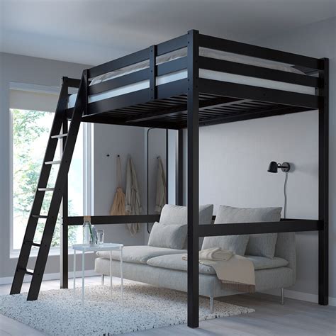 Loft Bed Frame StorÅ Black 140x200 Cm Ikea