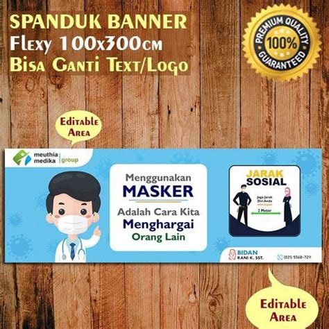 Jual Spanduk 3M Himbauan Pakai Masker Dan Jaga Jarak Desain Covid 19