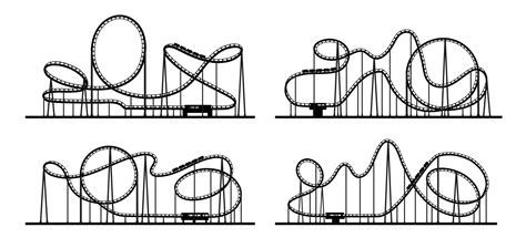 Roller coaster loop or rollercoaster silhouette 23497087 Vector Art at Vecteezy