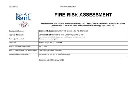 PDF FIRE RISK ASSESSMENT Home University Of Kent PDF File