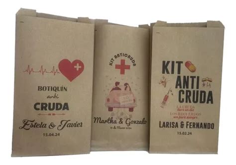 Kit Anti Cruda Bolsa Kraft Pzas Personalizadas X Cm Meses Sin