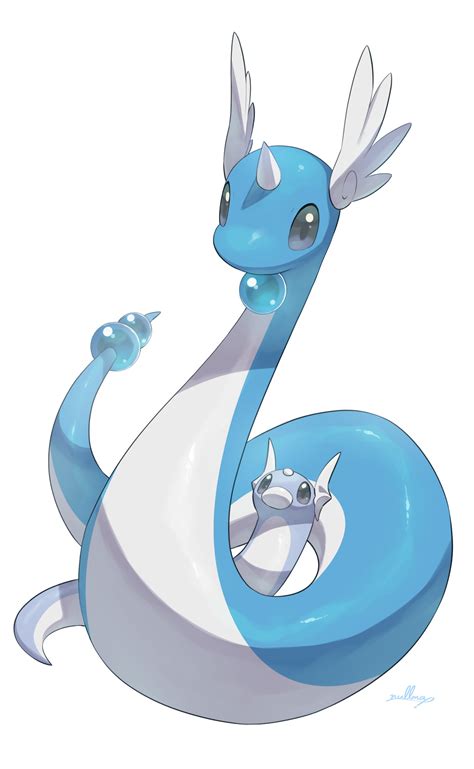 Dragonair And Dratini Pokemon Drawn By Nullma Danbooru