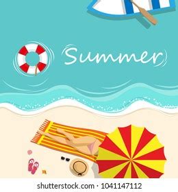 Vector Illustration Sexy Girl Bikini Sunbathing Stock Vector Royalty Free