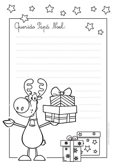 Carta Papa Noel Para Colorear