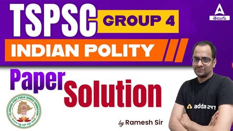 Group 4 Key Paper 2023 Solution Of Indian Polity TSPSC Group 4