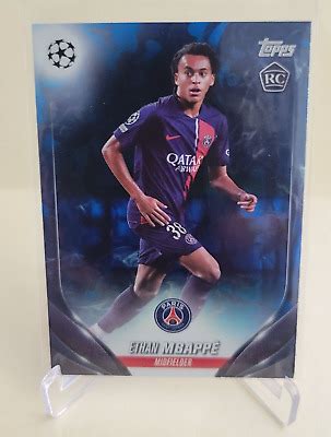 2023 24 TOPPS UEFA COMPETITIONS ETHAN MBAPPE RC BLUE INFERNO 91 Ser