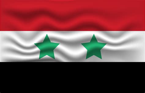 Syrian Arab Republic Flag Waving Isolated On White Background Vector