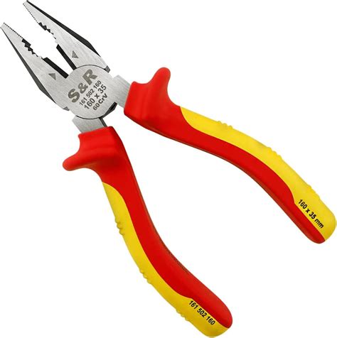 Stanley Vde Bent Nose Plier Mm Yellow Red Amazon Co Uk