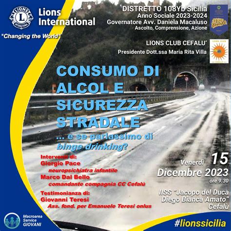 Consumo Di Alcol E Sicurezza Stradale Conferenza A Cura Del Lions Club