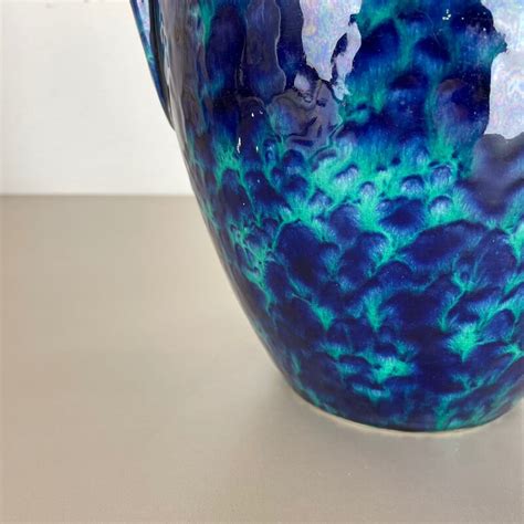 Vintage Keramik Fette Lava Mehrfarbige Bodenvase Von Scheurich