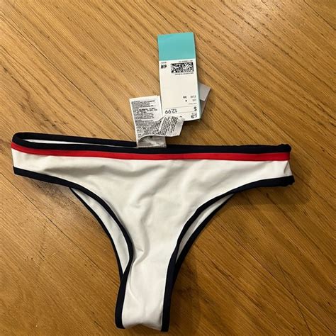 Swim White Red And Blue Bikini Bottom Poshmark