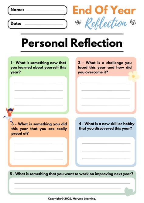 End Of Year Reflection Worksheets And Task Cards Made By Teachers