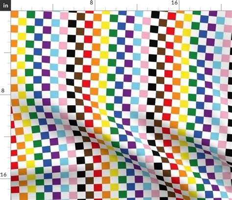 Pride Checkerboard Fabric Spoonflower