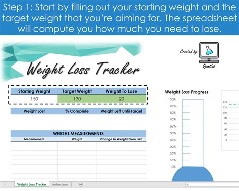 Weight Loss Tracker - Excel Spreadsheet – QuantLab Spreadsheets