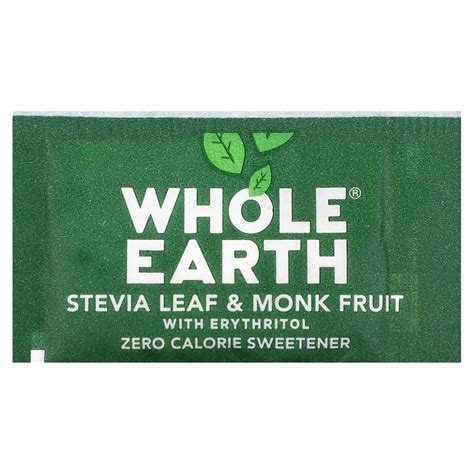 Whole Earth Stevia Leaf And Monk Fruit With Erythritol 80 Packets 5 6 Oz 160 G