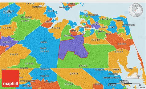 Political 3d Map Of Zip Code 23323