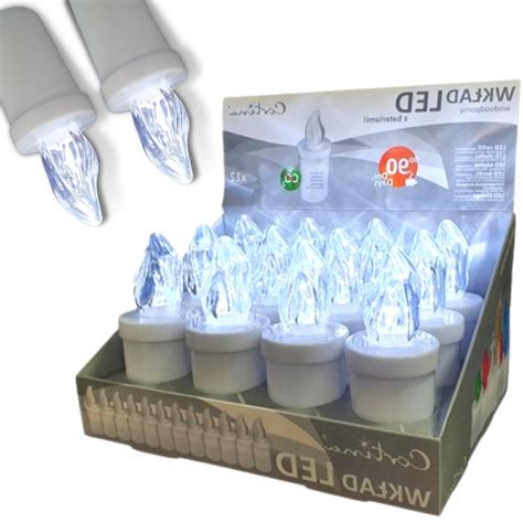 WKŁADY LED DO ZNICZY ZNICZA 12 SZT LEDOWE BATERIE WKŁADY LED 90 DNI