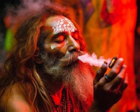 Premium Photo A Man With A Painted Face And A Beard Is Smoking A Pipe