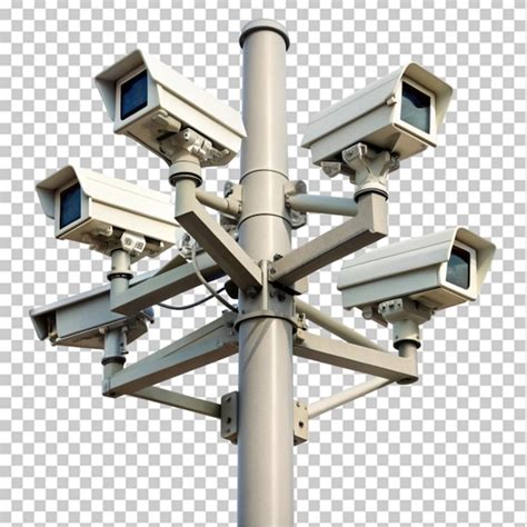 Cctv Cameras On Isolated Poles In A Tech Setting Isolated On